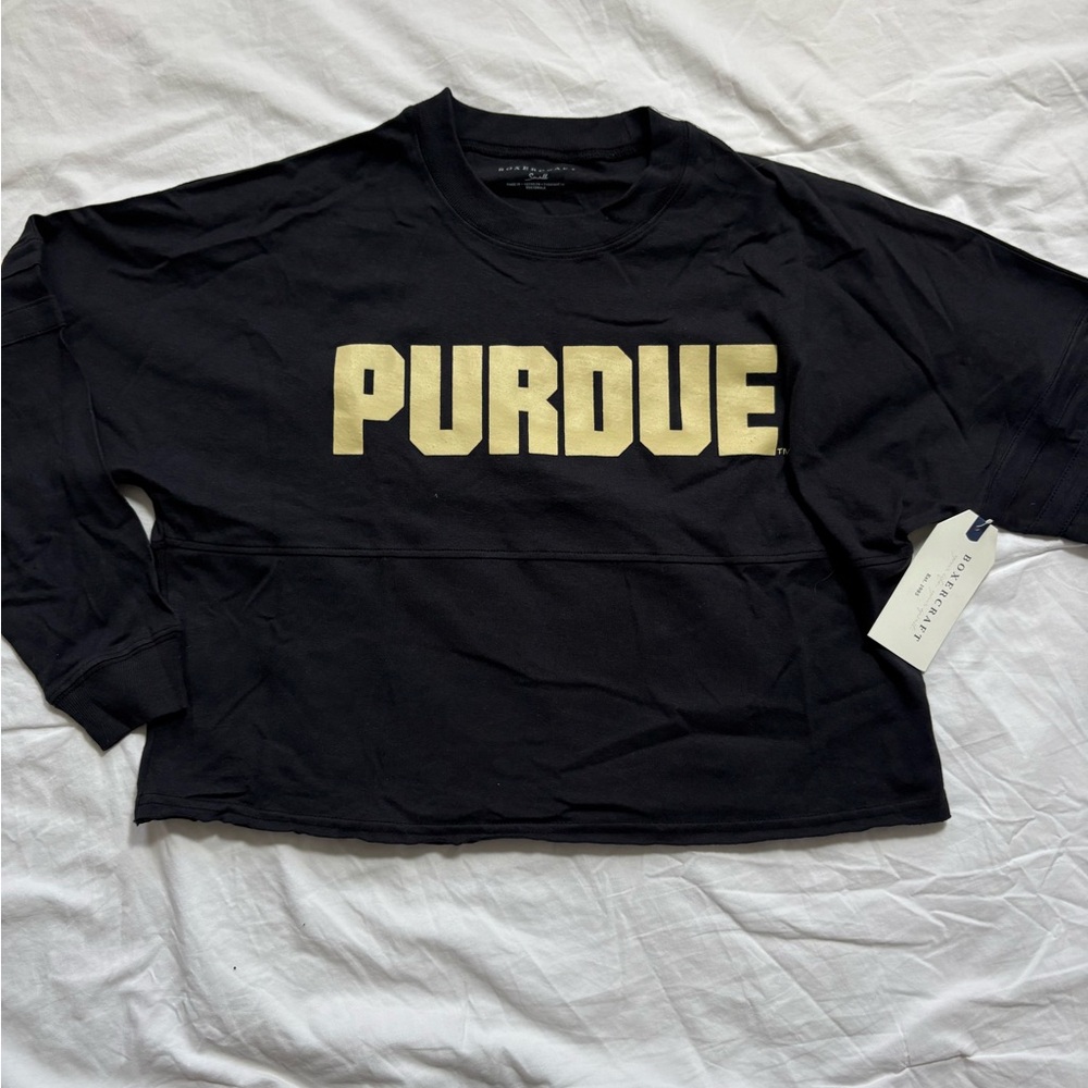 NCAA Purdue Boilermakers Boxercraft Black Cropped Retro Jersey